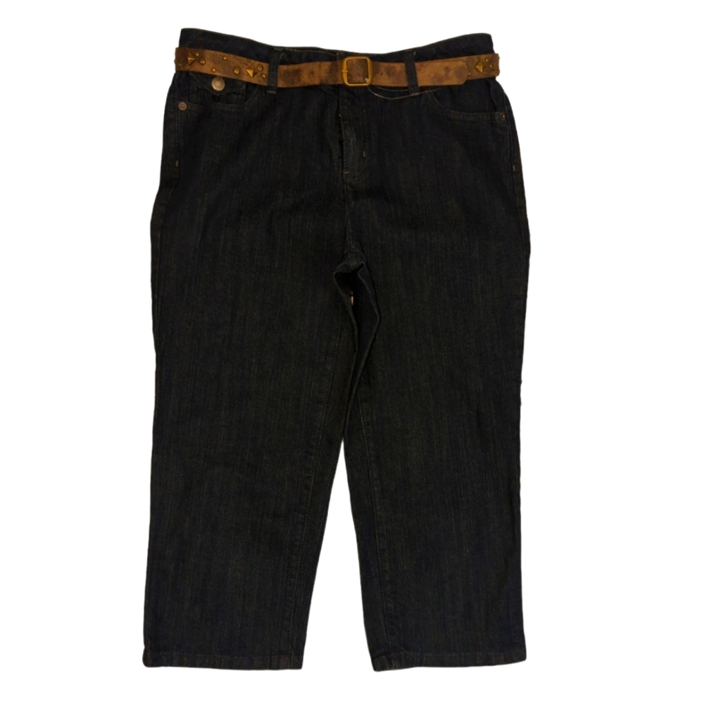 Liz Claiborne crop capri denim blue jeans, cuffed or uncuffed, size 10, NWT